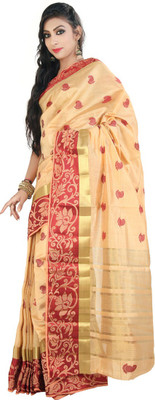 

Rani Saahiba Woven Fashion Art Silk Saree(Beige)