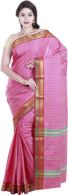

SriSyndicate Solid Fashion Cotton Saree(Pink)