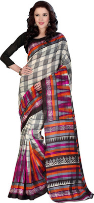 

Jiya Self Design, Printed Fashion Art Silk Saree(Multicolor), Black;multi;orange;pink