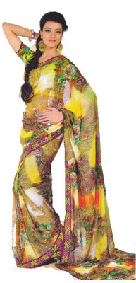 

K D Collection Printed Daily Wear Georgette Saree(Multicolor)
