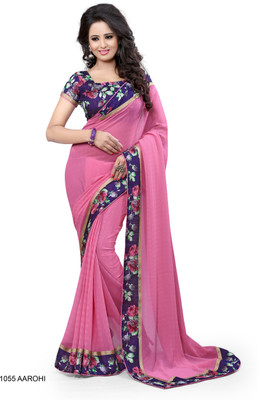 

Dreambucket Self Design Bollywood Georgette Saree(Pink)
