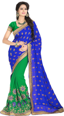 

Parisha Embroidered Fashion Georgette Saree(Green)