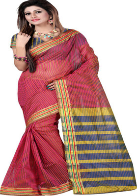 

Laxmi Pooja Printed Fashion Cotton Linen Blend Saree(Red), Green