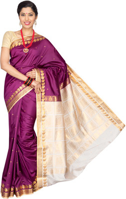 

Pavechas Solid Banarasi Nylon Saree(Magenta)