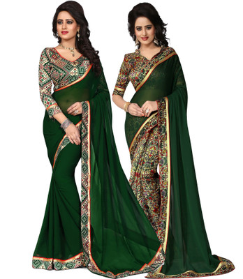 Oomph! Floral Print Fashion Chiffon Saree(Multicolor) Flipkart
