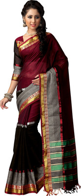 

Ishin Solid, Striped Fashion Cotton Saree(Multicolor)