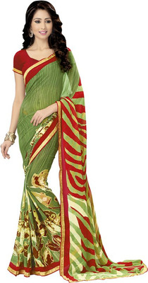 

Saara Printed Fashion Georgette Saree(Green, Red)