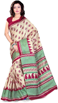 

Cenizas Printed Fashion Art Silk Saree(Multicolor), Red