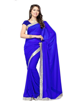 

SRK Self Design Bollywood Georgette Saree(Blue)