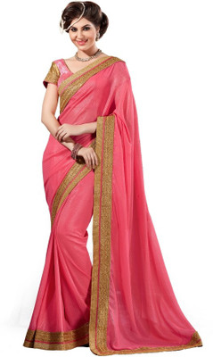 

Ashika Printed Fashion Georgette Saree(Pink), Hot pink