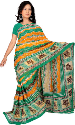 

Khoobee Self Design, Printed Fashion Georgette Saree(Green, Multicolor)