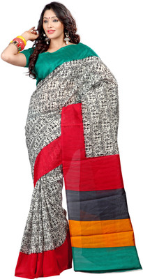 

Sunaina Printed Fashion Cotton Lycra Blend Saree(Multicolor)