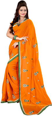 

Ansu Fashion Embroidered Fashion Georgette Saree(Yellow)