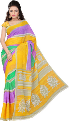

Khoobee Self Design, Printed Fashion Georgette Saree(Yellow, Multicolor), Multicolor;yellow