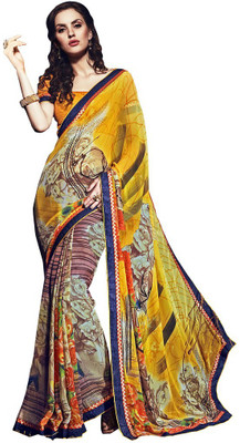 

Desi Butik Printed Fashion Georgette Saree(Multicolor)