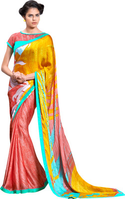 

Brijraj Printed Fashion Satin Saree(Multicolor)