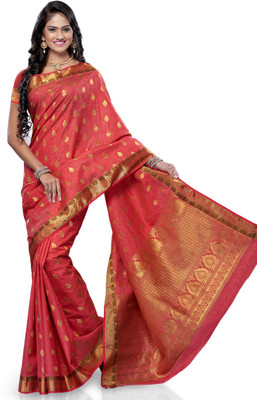 

Meghdoot Embroidered Fashion Tussar Silk Saree(Red), Cherry