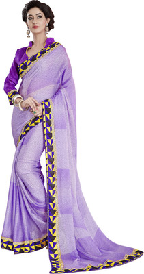 

Khoobee Self Design Fashion Chiffon Saree(Purple)
