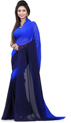

Khushali Self Design Fashion Georgette Saree(Blue, Dark Blue)
