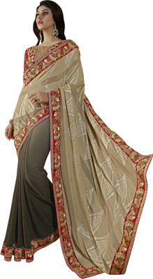 

Parisha Embroidered Fashion Georgette Saree(Grey)