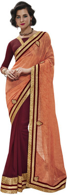 

Desi Butik Embroidered Fashion Georgette Saree(Orange, Maroon, Maroon;orange