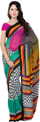 

Jaipur Kurti Printed Fashion Georgette Saree(Multicolor)