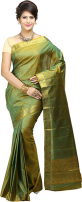 

Mimosa Woven Kanjivaram Art Silk Saree(Light Green), Gold