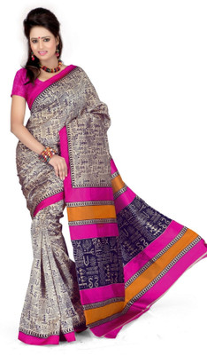

Cenizas Printed Fashion Cotton Saree(Multicolor), Pink