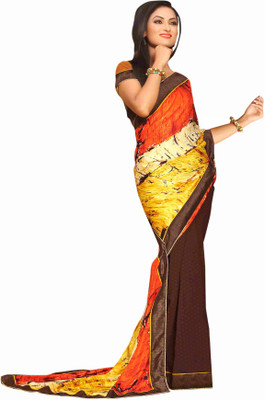 

Jiya Self Design Fashion Jacquard Saree(Multicolor, Brown), Brown;multicolor