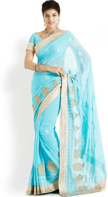

Soch Embroidered Fashion Georgette Saree(Blue), Light blue