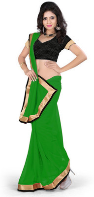 

Indian Wear Online Solid Fashion Georgette Saree(Green)