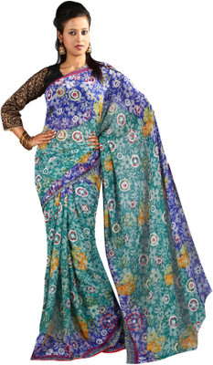 

Anushree Saree Self Design Fashion Georgette Saree(Multicolor), Green