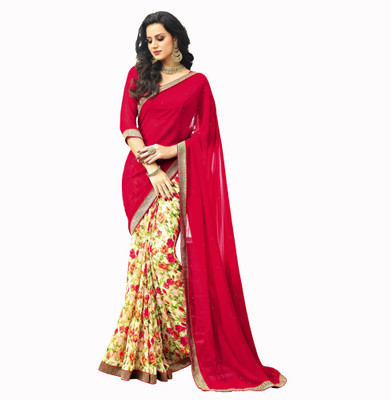 

Vishal Self Design Bollywood Georgette Saree(Red, Multicolor), Multicolor;red