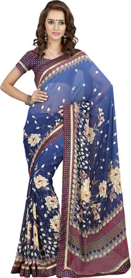 

Khushali Self Design, Printed Fashion Georgette Saree(Blue, Multicolor)