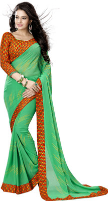 

Khoobee Self Design, Printed Fashion Georgette Saree(Green, Multicolor)