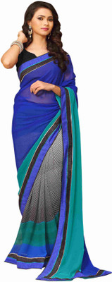 

Jiya Self Design Fashion Georgette Saree(Blue, Multicolor)