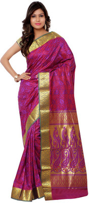 

Manthan Printed Daily Wear Art Silk Saree(Red, Purple)
