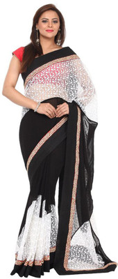 

Kataan Bazaar Self Design Banarasi Georgette Saree(Black)