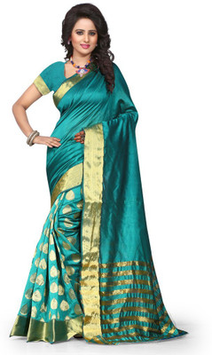 

Style U Embellished Banarasi Poly Silk Saree(Green), Rama green