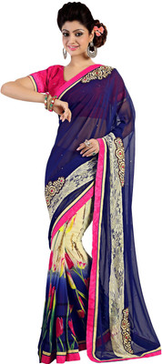 

Shonaya Embroidered Fashion Georgette Saree(Blue)
