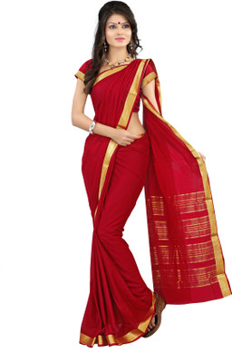

Mimosa Woven Kanjivaram Handloom Crepe Saree(Maroon), Marun