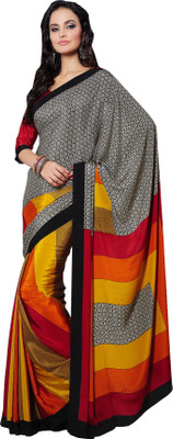 

Kanheyas Graphic Print Fashion Handloom Chiffon Saree(Multicolor), Yellow multi