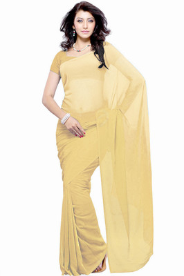 

Khushali Self Design Fashion Georgette Saree(Beige)
