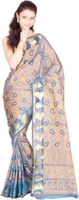 

Chandrakala Self Design Banarasi Cotton Saree(Multicolor), Blue