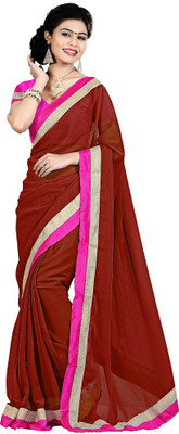 

Party Wear Dresses Solid Fashion Chiffon Saree(Maroon)