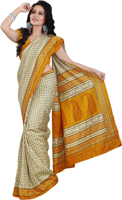 

Sunaina Printed Mysore Art Silk Saree(Beige)