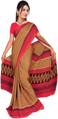 

Vardan Prints Printed Bollywood Crepe Saree(Brown)