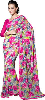 

Jiya Self Design, Printed Fashion Georgette Saree(Pink, Multicolor), Multicolor;pink