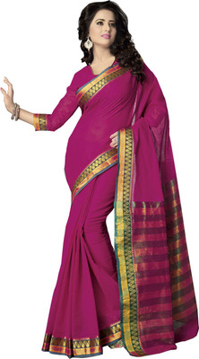 

Ishin Woven Fashion Cotton Saree(Pink)