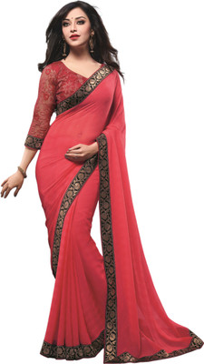 

Brijraj Embellished Fashion Chiffon Saree(Red)